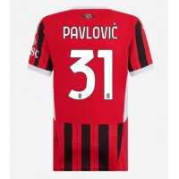 Camiseta AC Milan Strahinja Pavlovic #31 Primera Equipación Replica 2024-25 para mujer mangas cortas